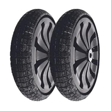 Imagem de Kit 2 Rodas Carrinho Mão Pedreiro Eixo 1" Maciço Sem Câmara