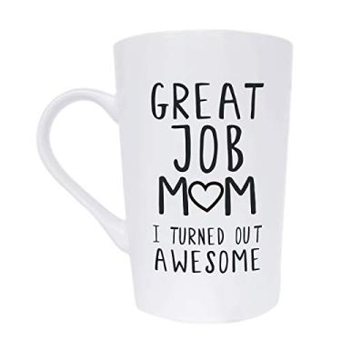 Imagem de Caneca de café inspiradora divertida para presente de Dia das Mães da Mauag, presente fofo e incrível da Filha ou Filho, branco, 340 ml