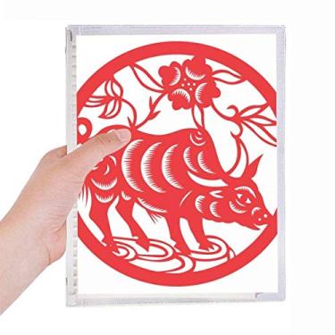 Imagem de Caderno de arte do zodíaco chinês, corte de papel, folha solta, recarregável, diário de papelaria