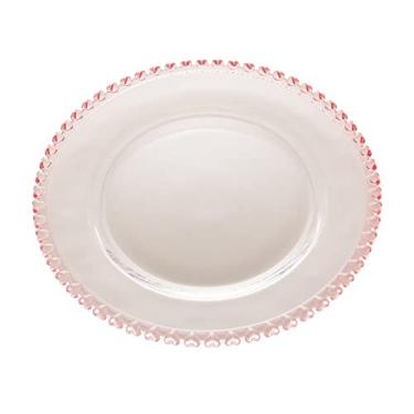 Imagem de Lyor PRATO RASO DE CRISTAL CORAÇÃO 28CM TRANSPARENTE/ROSA