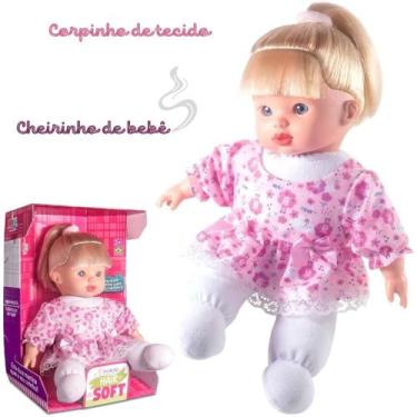 Imagem de Boneca Bebê Hair Soft Neném 28 Cm Menina Super Macia - Milk