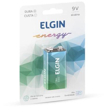 Imagem de Bateria 9V Alcalina 6Lr61 Elgin Energy 82158 Blister Com 1 Bateria Qua