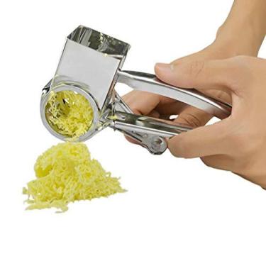 Imagem de ralador de queijo de aço inoxidável 1 unidade ralador de queijo rotativo à mão ralador de queijo fatiador de manteiga multifuncional criativo