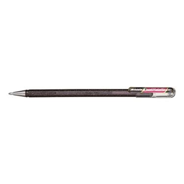 Imagem de Pentel K110 Dual Hybrid Metallic Metallic Gel Rollerball Pen Pacote com 1 2 efeitos de cores diferentes em madeira clara/papel escuro 0,5 mm schw/met.rot