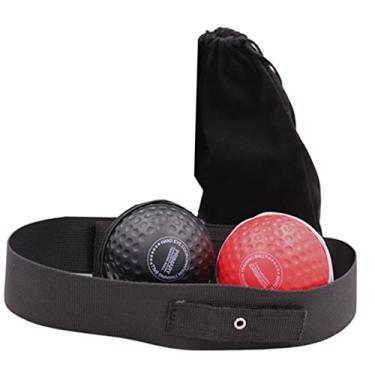 Imagem de Dynwave Ball Headband Set Boxing Ball Boxing Gear Punching Speed Adjustable Punching Ball for Home Gym Sports Trainer, Tiara Preto Vermelho