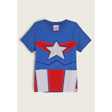 Imagem de Infantil - Camiseta Malwee Capitão América Azul Malwee Kids 1000109223 menino