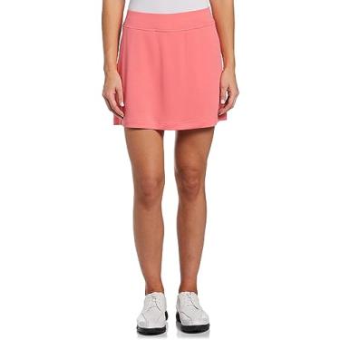 Imagem de PGA TOUR Saia de golfe feminina Airflux 40,6 cm com cintura de controle de barriga (tamanho PP-GG), Limonada rosa, M