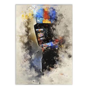 Imagem de Placa Decorativa A2 Fliperama Game Jogos Antigos Retro Splash Poster