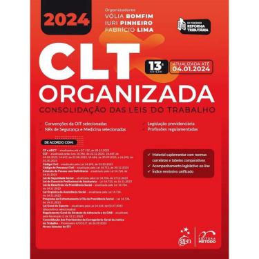 Imagem de Clt Organizada - Consolidação das Leis de Trabalho - 13ª Edição (2024)