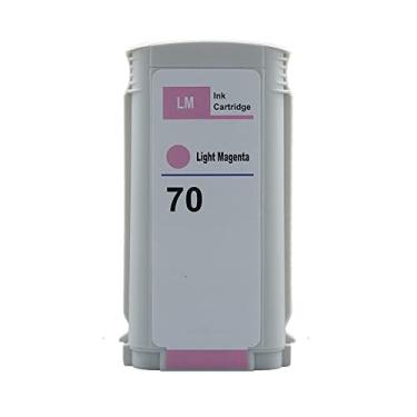 Imagem de Zeblue 70 cartuchos de tinta 130 ml de substituição para impressoras de grande formato HP Designjet Z5400 Z5200 Z3200 Z3100 Z2100 chips atualizados (Magenta claro (LM))