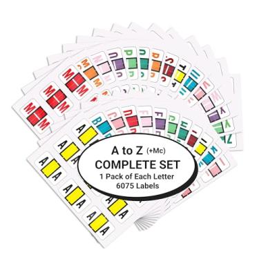 Imagem de Alphabet Labels for File Folders, A to Z plus Mc Complete, NO with File Box and Indexes, Doctor Stuff, 225 Stickers of Each Letter, 6075 Labels, POS 3400- POAM Series, Medical Chart Color Code Labels