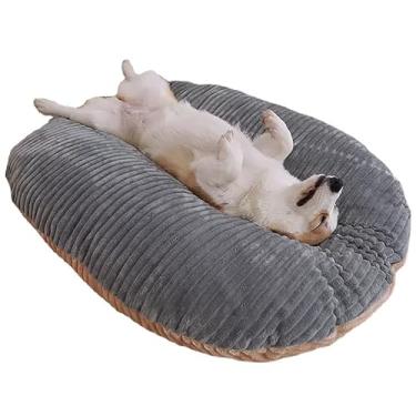 Imagem de Cama reversível para cachorro, cama ortopédica calmante para cachorro, almofada para cama de cachorro, caixa de pelúcia para cachorro, cama lavável para cachorro, sofá, cama para(Brown Gray,M)