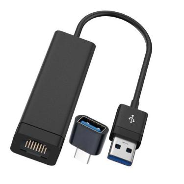 Imagem de Adaptador Usb-C USB 3.0 Ethernet Gigabite Chipset IC Rtl8153 - HDMatte