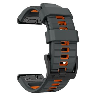 Imagem de MYSNBKN Pulseira de relógio de silicone de 22 mm de ajuste fácil de substituição para Garmin Fenix 5/Fenix 5 Plus/Fenix 6/Fenix 6 Pro/Fenix 7 Pro/Forerunner 935/Forerunner945/Approach S60