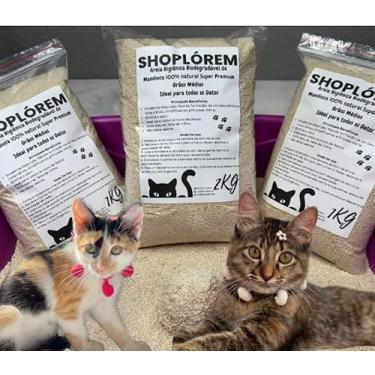 Imagem de Areia Higiênica 4kg para Gatos Biodegradável de Mandioca 100% natural Super Premium Grãos Médios Pacotes