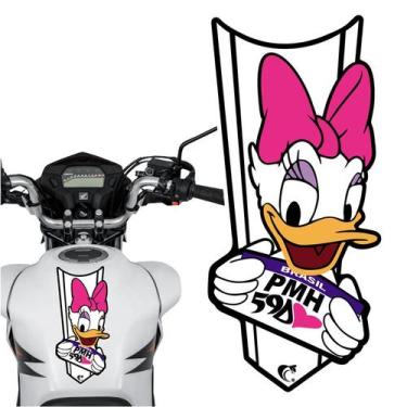 Imagem de Adesivo Faixa Gravata sem resina Moto Margarida Branco - Teu Adesivo, 