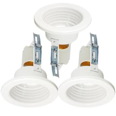 Imagem de Kit 3 Spots Anelados em Aluminio Branco para 1 lâmpada - Jota Iluminaç