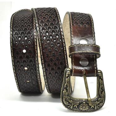 Imagem de Cinto Country Em Couro Masculino E Feminino Fivela Removível - Atrevid