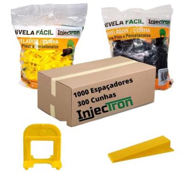 Imagem de Kit 1000 Espaçadores + 300 Cunhas Linha Grande Nivela Fácil - Injectro