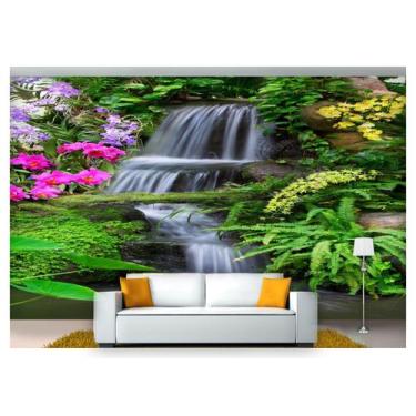 Imagem de Papel De Parede Cachoeira Natureza Mata 3D 6M² Nch117 - Você Decora