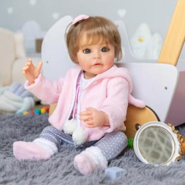 Imagem de Bebe Reborn Corpo Silicone Cabelo Implantado Fio A Fio - New Happy