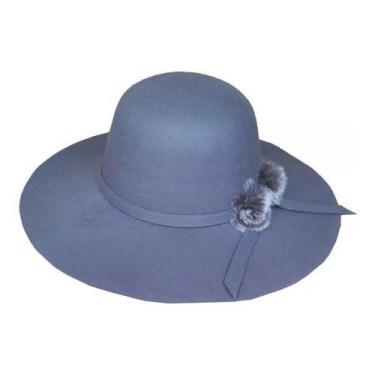 Imagem de Chapéu Feminino Feltro Floppy Inverno Pompom Aba Pequeno 7cm - oem, Pr