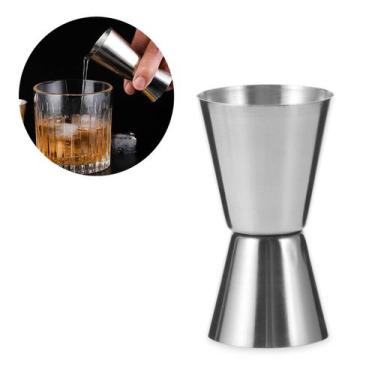 Imagem de Dosador Duplo de Bebidas Inox Jigger Drink Gin Vodka 25 ml e 50 ml Par