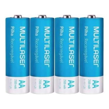 Imagem de Pilha Recarregavel AA Multilaser 2500 mah 4 Uni Controle Teclado Mouse
