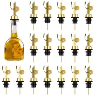 Imagem de Blulu 24 Peças Bico de Garrafa de Aço Inoxidável com Fechamento Automático e Dispensador de Óleo Ponderado para Serviço em Bares, Restaurantes, Cafés e Em Casa