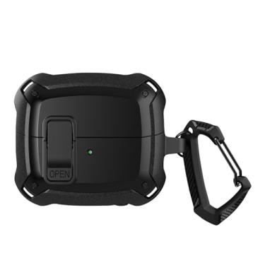 Imagem de Capa resistente SaharaCase Raider Series para fones de ouvido Galaxy Buds3, Buds3 Pro e Buds3 FE - proteção resistente ao deserto, cantos resistentes a impactos, clipe mosquetão (preto escorpião)