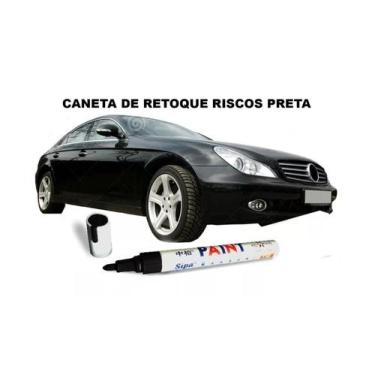 Imagem de Riscos na pintura do seu carro ou moto caneta para retoque preta solid
