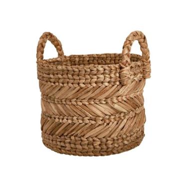 Imagem de Cesto Decorativo Cachepot Em Fibra Natural Trançado Com Alça