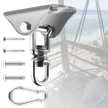 Imagem de IFDGCTK Gancho para saco de pancadas, corrente giratória de aço inoxidável com 4 ganchos de pressão para kit de pendurar de rede pesada, ferragens para cadeira suspensa, rotação de 360° com capacidade