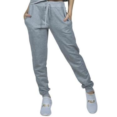 Imagem de Calça Moletom Bella Fiore Unissex Jogger Esportiva Flanelado, GG, Cinz