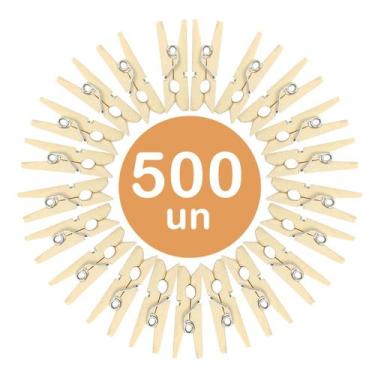 Imagem de 500un Mini prendedor pregador grampos madeira natural - Rio Tijucas