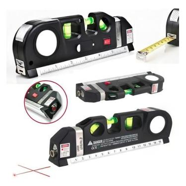 Imagem de Nível Laser 3 Linhas Cruz Trena Régua Nivelador Profissional Cor Preto