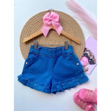 Imagem de Short e Short saia jeans infantil com lycra - Pirulitando Moda Infanti