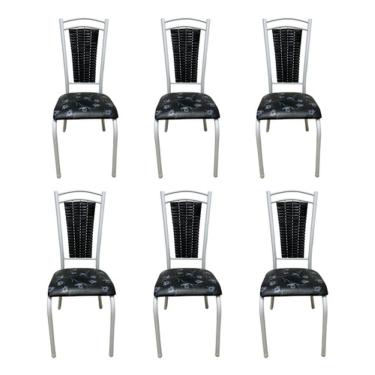 Imagem de Kit 6 Cadeiras Paris Branca Cozinha Aço Tubolar Confortável Jantar