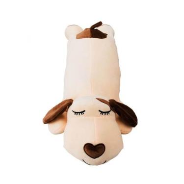 Imagem de Cachorro Bege Comprido Deitado Dormindo 74cm Pelúcia - Fofy Toys
