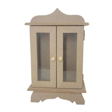 Imagem de Oratorio Porta com Vidro Tamanho P 17cm Mdf Madeira - ATACADÃO DO ARTE