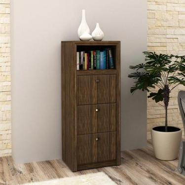 Imagem de Gaveteiro para Pasta Suspensa com 3 Gavetas ME4118 Nogal Tecnomobili