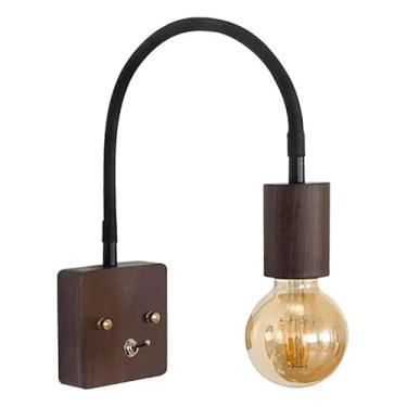 Imagem de Luminárias de parede japonesas estilo Wabi-sabi em nogueira, fonte de luz LED de 6 W, suporte para lâmpada de cabeceira ajustável livremente para sala de estar, escadas de entrada, corredor,