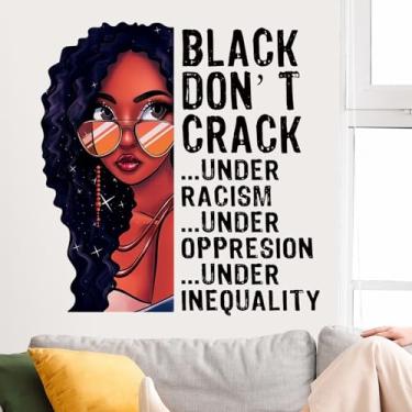 Imagem de Buiory Decalques de parede removíveis para meninas negras, faça você mesmo, citações inspiradoras, adesivos de parede destacados e colados com frases positivas, decalque artístico mural para quarto,