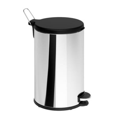 Imagem de Brinox - Lixeira com Pedal Aço Inoxidável com Tampa 15L Flat - Preto