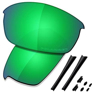 Imagem de SAUCER Lentes de reposição premium e kits de borracha para Oakley Flak Jacket | Flak Jacket Low Bridge Fit Óculos de sol de alta defesa - Verde jade polarizado