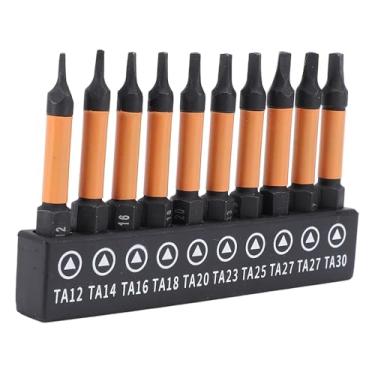 Imagem de Conjunto de Bits de Chave de Fenda Triangular de 10 Peças, Bits Magnéticos, Material de Aço S2 Com Rack de Armazenamento, Haste Hexagonal de 1/4 de Polegada para Montagem de