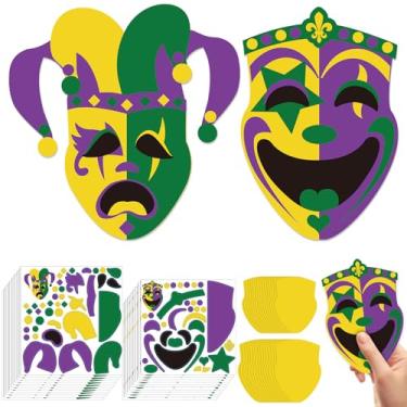 Imagem de Conjunto de 30 kits de artesanato de carnaval para carnaval e carnaval, faça suas próprias caras de comédia e tragédia, decorações de festa de carnaval para baile de máscaras, suprimentos de decoração