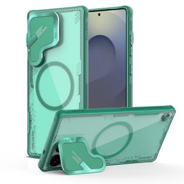 Imagem de Nillkin Capa magnética transparente para Galaxy S25 Ultra, compatível com Magsafe, nunca amarela e material biodegradável, capa translúcida com suporte e capa para câmera para Samsung Galaxy S25