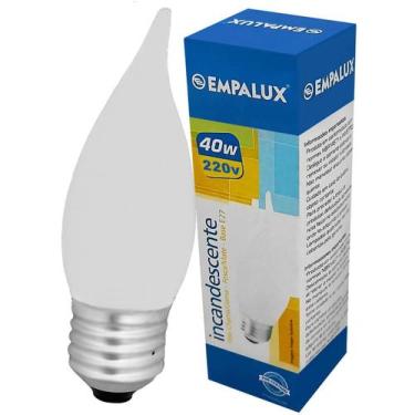 Imagem de Lâmpada Vela Bico Torto Fosca 40W 220V E27 Quente Empalux, 220V