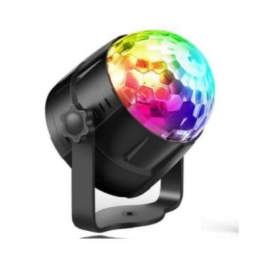 Imagem de Globo de Luzes para Festa Luz de LED RGB Giratória Decoração Aniversár